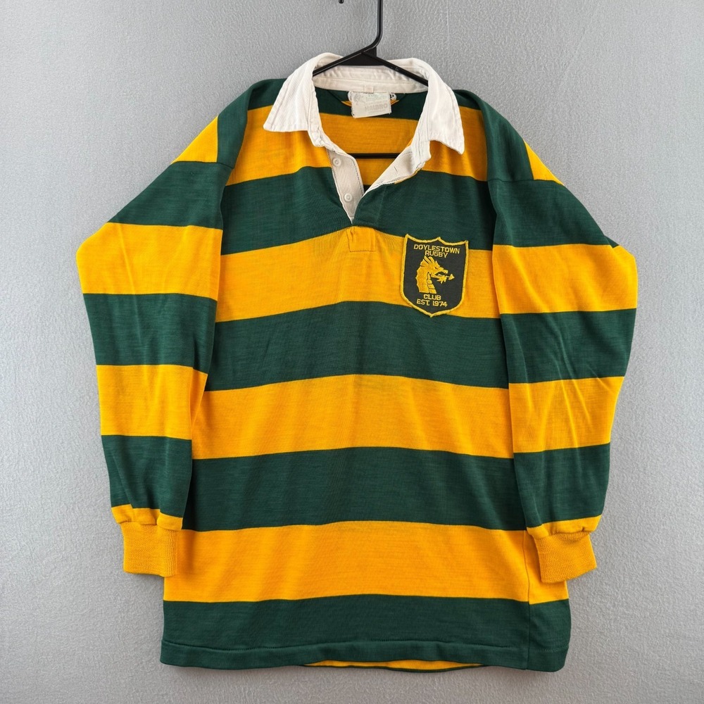 Vintage Doylestown Rugby Club Shirt Jersey Mens 42 80s 90s Halbro Long Sleeve